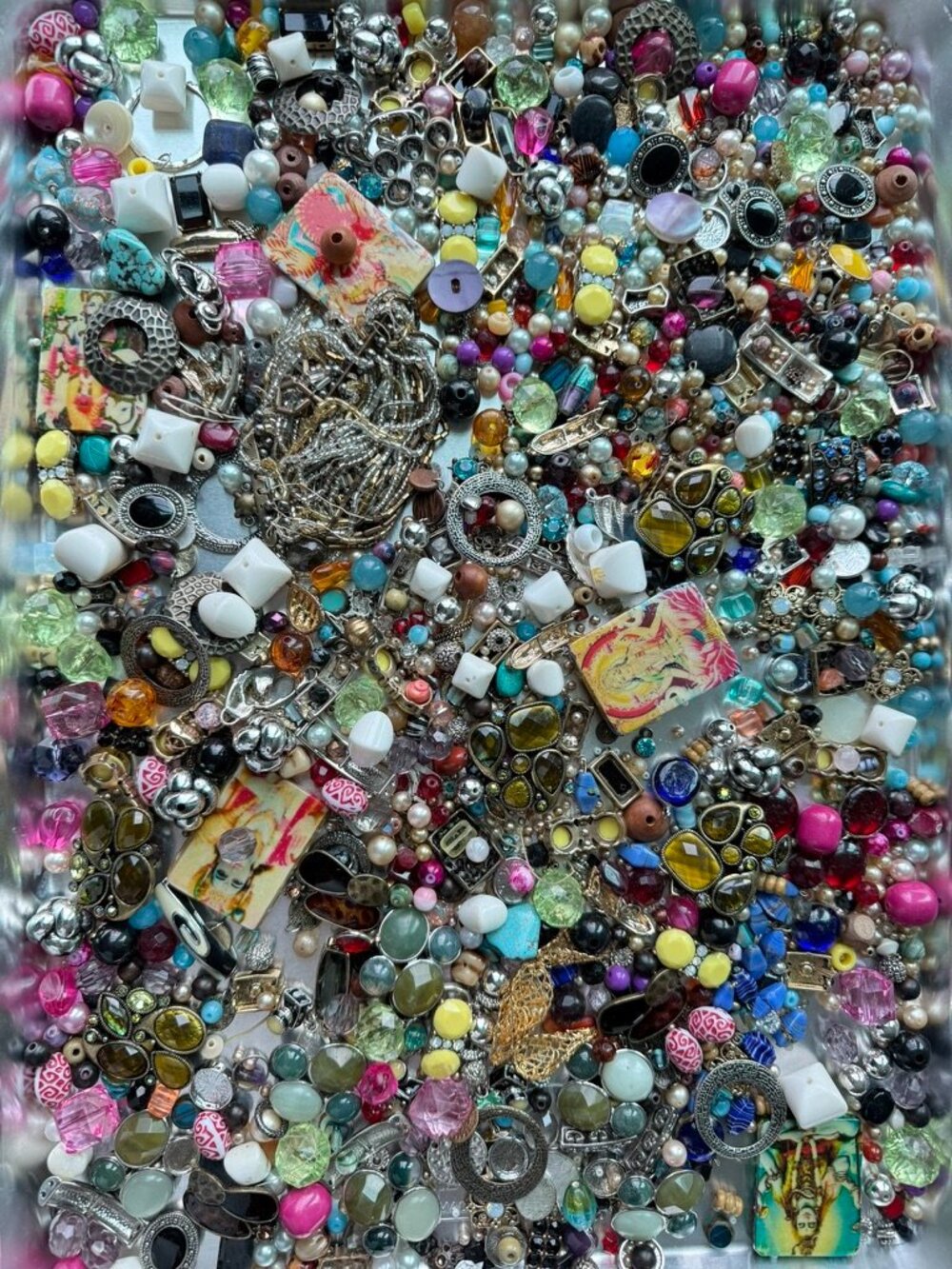 THREE-1/2 POUNDS Repurpose Craft Scrap Loose Beads Bohemian